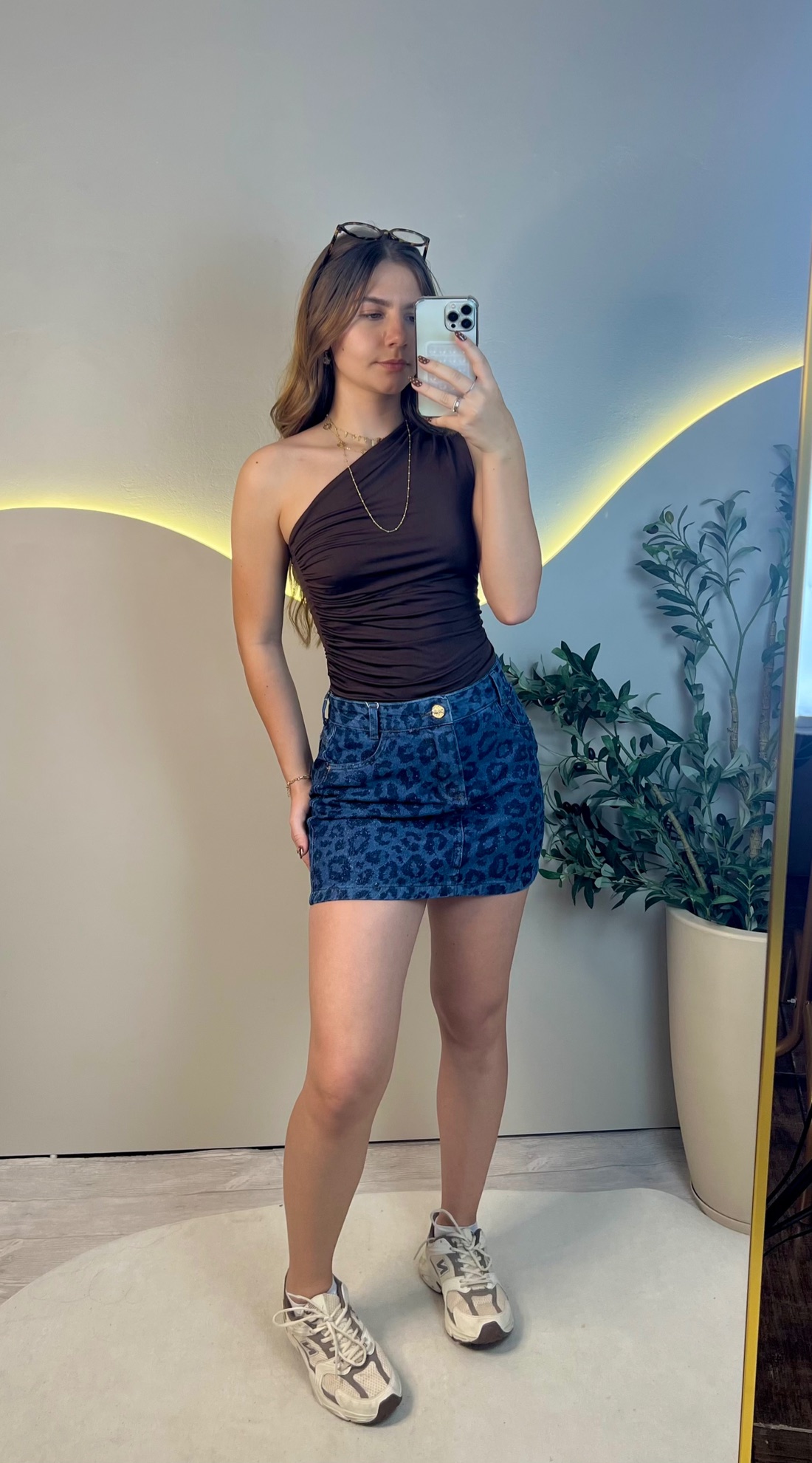 Saia Jeans Onça