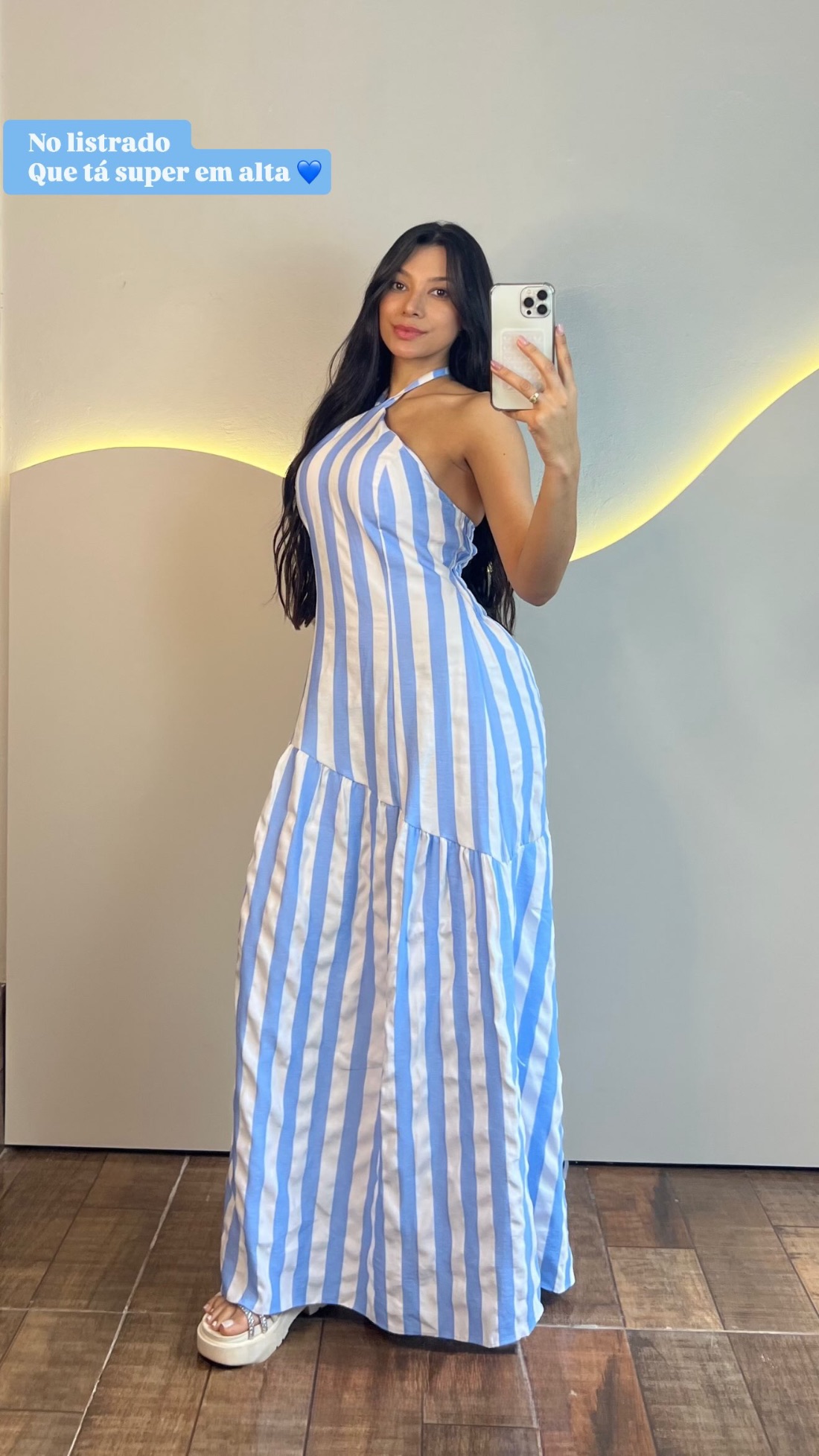 Vestido Longo Marrant Listrado