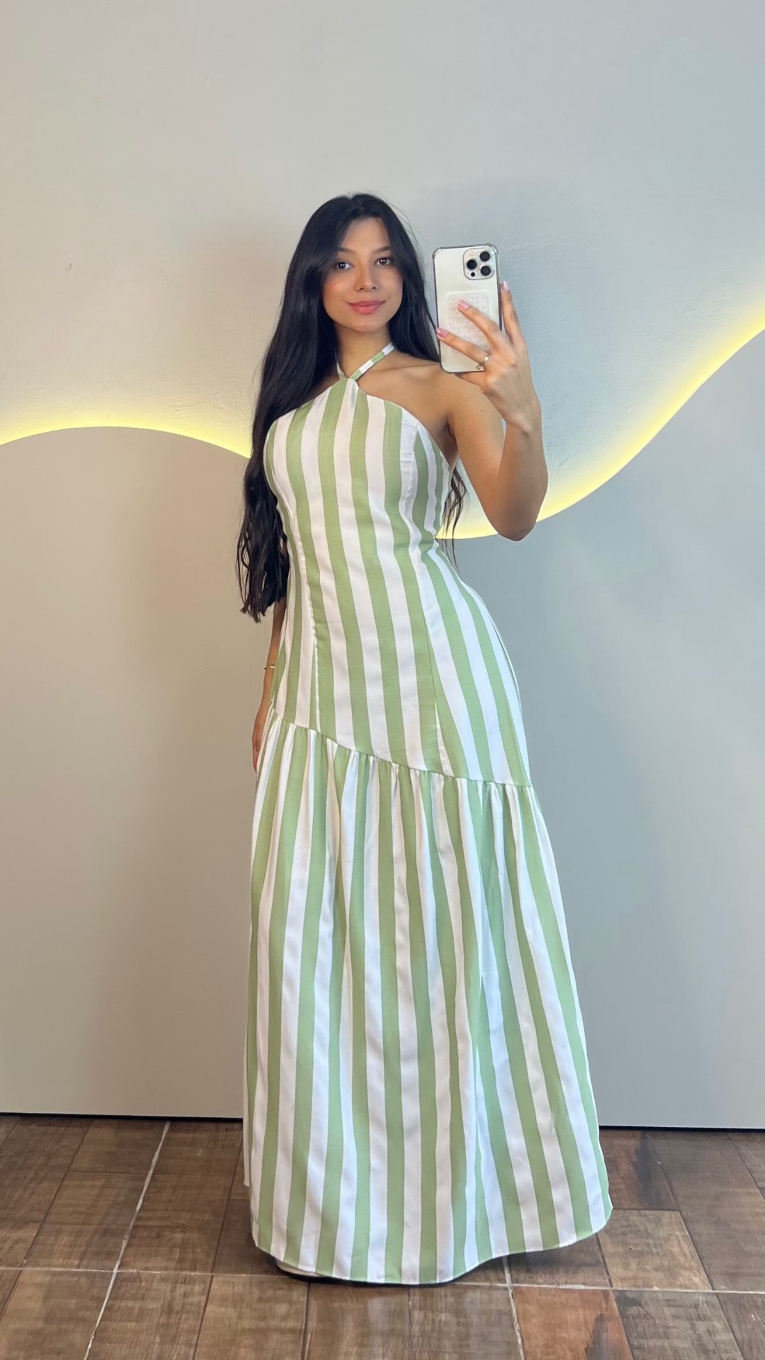 Vestido Marrant Longo Listrado