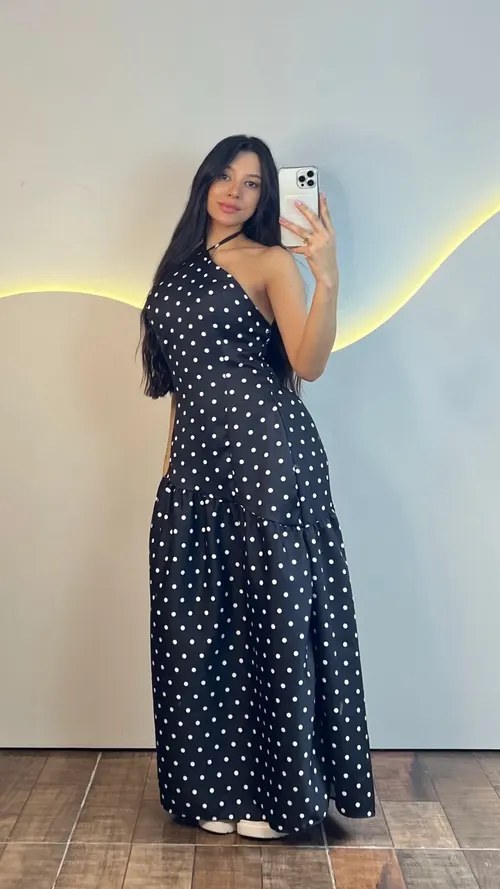 Vestido Longo poá